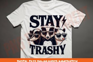 Stay Trashy Png, Funny Stay Trashy Racco Graphic T-shirt Designs By DeeNaenon 4