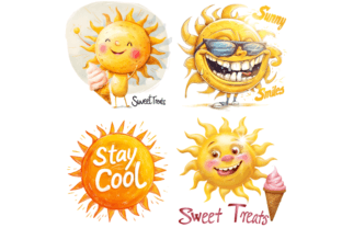 Summer Sun Sublimation Png Grafika Ilustracje do Druku Przez Markicha Art 3