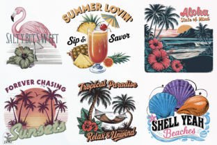 Vintage Summer Beach Sublimation Bundle Graphic Illustrations By DS.Art 4
