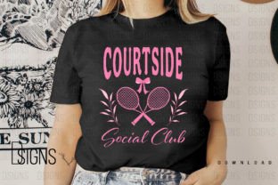 Vintage Tennis Courtside Sport Coquette Graphic T-shirt Designs By DSIGNS 3
