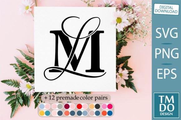 Wedding Monogram SVG, Monogram LM ML Graphic Crafts By TMDOdesign