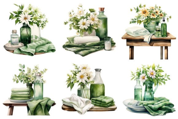 Table with Handwash and Flower Vase Illustration PNG transparents AI Par Nayem Khan