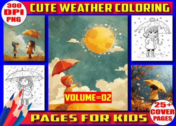 150 Cute Weather Coloring Pages Vol 02 Grafik Ausmalseiten & Malbücher für Kinder Von Craft Design