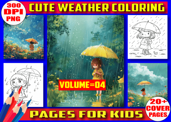 160 Cute Weather Coloring Pages Vol 04 Graphic Coloring Pages & Books Kids By Craft Design
