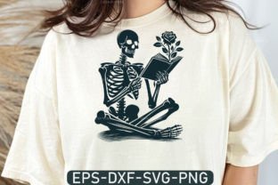 A Skeleton Reading Book Svg, Book Lover Graphic Crafts By uzzalroyy9706 2