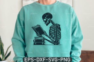 A Skeleton Reading Book Svg, Book Lover Afbeelding Crafts Door uzzalroyy9706 3