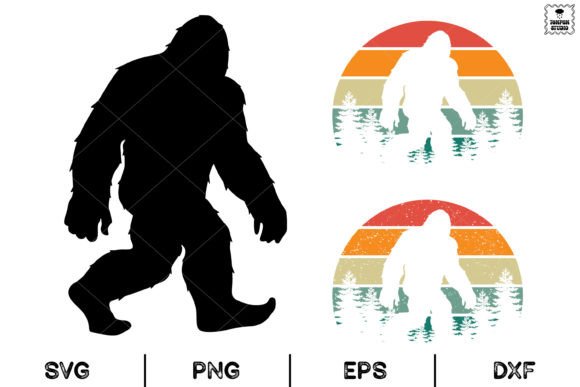 Bigfoot Silhouette, Sasquatch Svg, Yeti Graphic Print Templates By AnuchaSVG