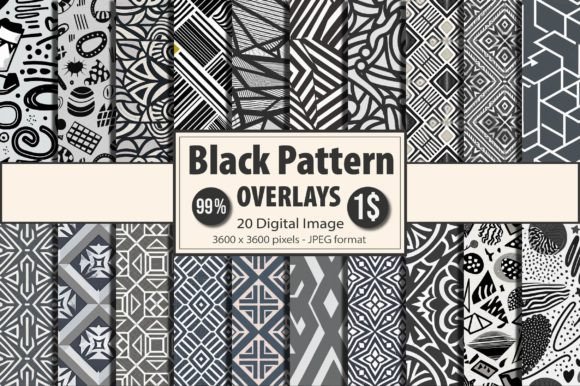 Black Pattern Overlays Gráfico Patrones de Papel Por Dreamshop