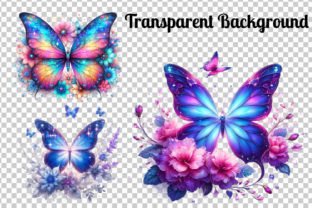 Butterfly with Flowers Clipart Bundle Graphic Illustrations By PS Digital Art 2