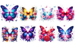 Butterfly with Flowers Clipart Bundle Graphic Illustrations By PS Digital Art 3