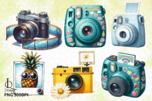 Camera Watercolor Clipart PNG Graphics Grafica Illustrazioni Stampabili Di LQ Design 4
