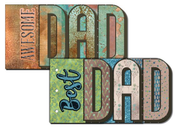 DAD Mini Album Junk Journal SVG Template Graphic 3D SVG By Merry Makewell