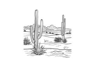 Desert Coloring Page for Adults Grafik Ausmalseiten & Malbücher für Erwachsene Von Forhadx5