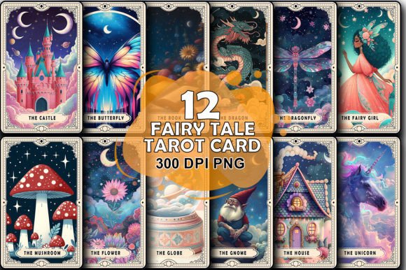 Fairy Tale Tarot Card Sublimation Design Gráfico Ilustraciones IA Por jahanul