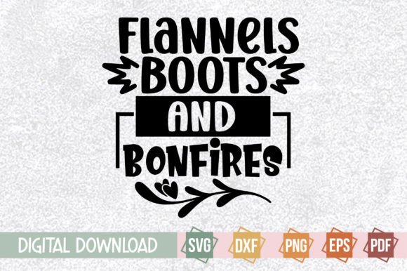 Flannels Boots and Bonfires Svg Design Illustration Modèles d'Impression Par svgstudiodesignfiles