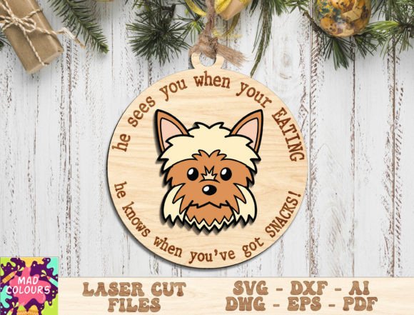 Funny Dog Christmas Ornament Svg Graphic 3D SVG By Mad Colours