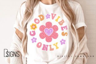 Good Vibes Mental Health Flowers Heart Illustration Designs de T-shirts Par DSIGNS 1