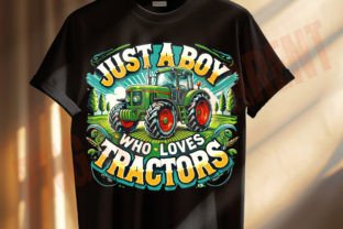 Just a Boy Who Loves Tractors Png Sub Graphic T-shirt Designs By DeeNaenon 2