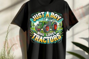 Just a Boy Who Loves Tractors Png Sub Graphic T-shirt Designs By DeeNaenon 3