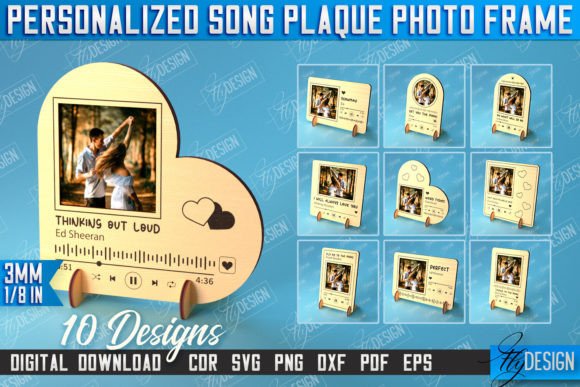 Song Plaque Photo Frame Laser Cut Bundle Gráfico Manualidades Por flydesignsvg