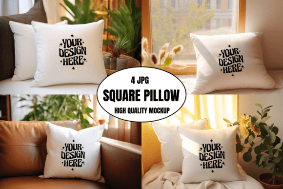Square Pillow Mockup Grafik Produktmodelle (Mockups) Von Mockup Infinity