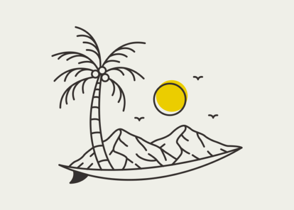 Summer Surfing in the Wild Graphic Illustrations By vektorkita