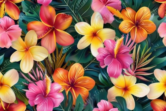 Tropical Floral Seamless Pattern Graphic Patterns By Sun Sublimation