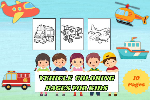 Vehicle Coloring Pages for Kids Graphic Coloring Pages & Books Kids By Creative Dream