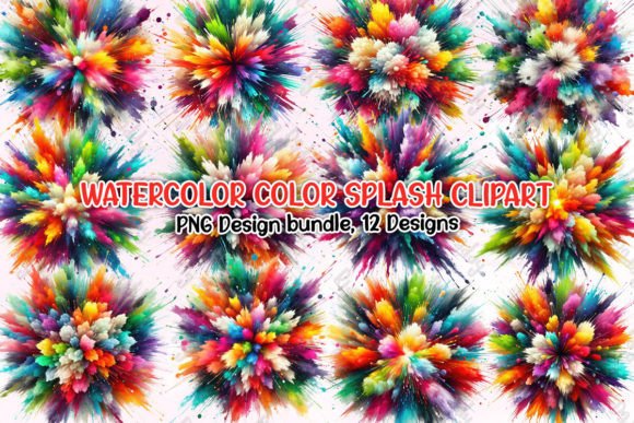 Watercolor Color Splash Clipart PNG Graphic Crafts By Big Daddy