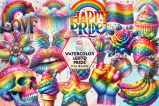 Watercolor LGBTQ Pride Clipart PNG Illustration Illustrations Imprimables Par PIG.design 1
