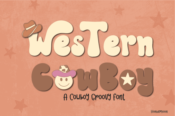 Western Cowboy Display-Schriftarten Schriftart Von ็Honeymons