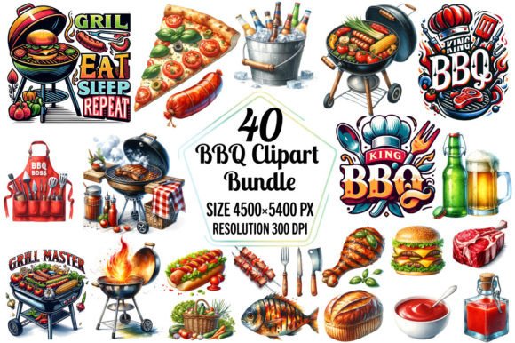 BBQ Clipart Bundle, Barbeque Png Graphic Illustrations By PS Digital Art