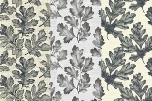 Balanced Oak Leaves Patterns Grafik Papier-Muster Von Inknfolly 3
