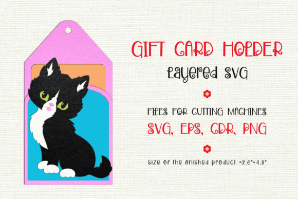 Beautiful Cat | Gift Card Holder Grafik 3D SVG Von Olga Belova