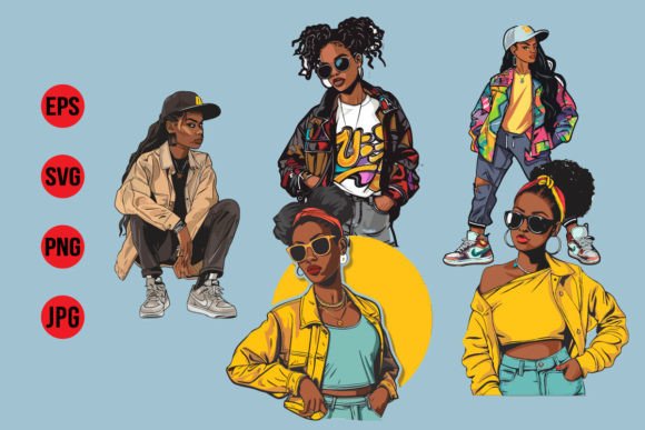 Black Woman Collection Clipart Bundle Grafika Rękodzieła Przez stylishstorex