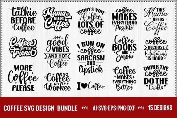 Coffee SVG Design Bundle Gráfico Manualidades Por creativemim2001