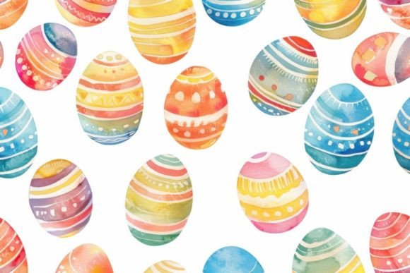Colorful Easter Eggs Afbeelding Papieren Patronen Door Sun Sublimation