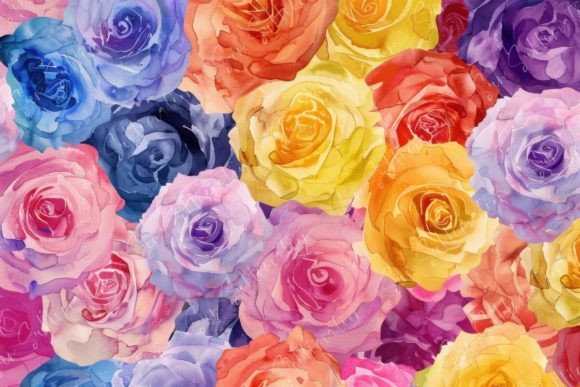 Colorful Rose Bouquet Gráfico Patrones de Papel Por Sun Sublimation