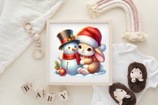 Cute Christmas Bunny Sublimation Clipart Grafika Ilustracje do Druku Przez RobertsArt 6