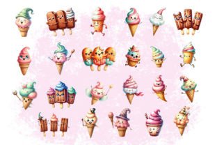 Cute Ice Cream Bundle Gráfico Ilustraciones Imprimibles Por Dreamy Art 4