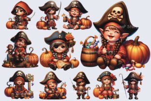 Cute Pirate Girl for Halloween Graphic AI Illustrations By VeloonaP 4
