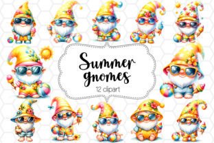 Cute Summer Gnome Cliparts Bundle Graphic Illustrations By DreanArtDesign 1
