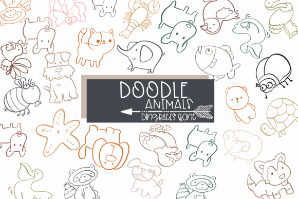 Doodle Animals Dingbats Font By Sirinart