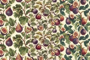 Figs and Leaves Seamless Patterns Illustration Modèles de Papier Par Inknfolly 3