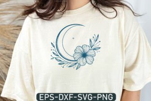Floral Moon Svg Crescent Moon, Boho Svg Graphic Crafts By uzzalroyy9706 3