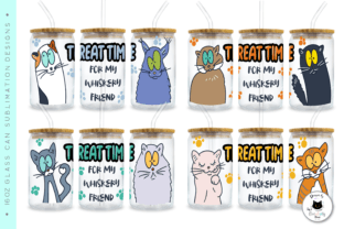 Funny Cat Glass Can Wraps | Cat PNG File Afbeelding Crafts Door Ivy’s Creativity House 2