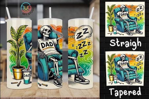 Funny DAD Tumbler Wrap Design for Men Gráfico Tumbler Wraps Por HugHang Art Studio