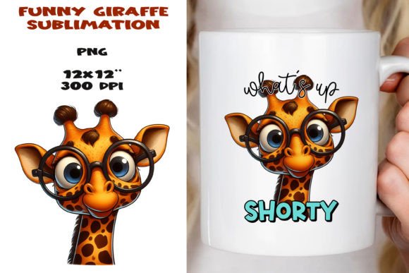 Funny Giraffe Sublimation PNG, 20 Oz. Grafik KI Illustrationen Von NadineStore