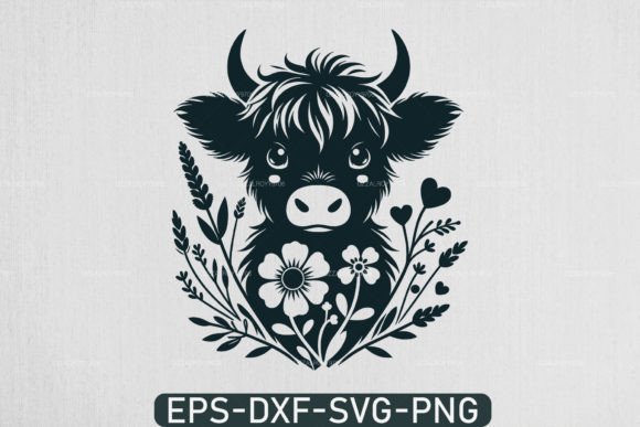 Highland Cow Svg Floral Highland Cow Svg Graphic Crafts By uzzalroyy9706