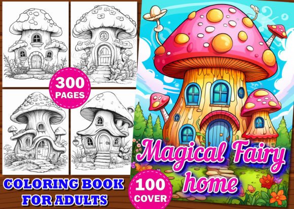 Magical Fairy Home Coloring Book Bundle Graphic Coloring Pages & Books Adults By Design Shop